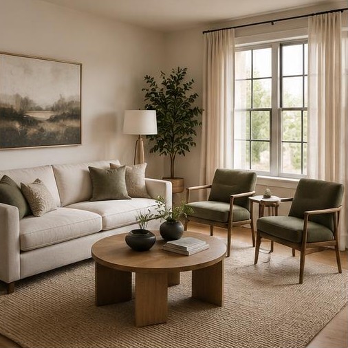 Thoughtfully furnished living room
